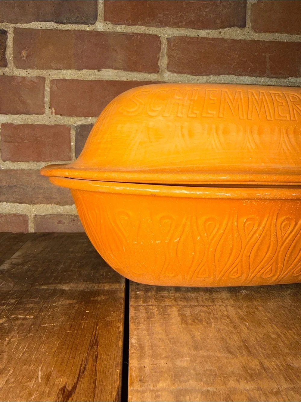 Terracotta Baker in Orange - Oven-to-Table Clay Roaster